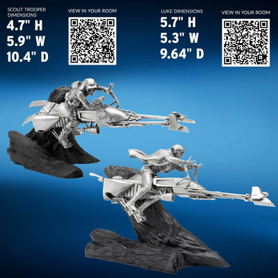 Speeder Bike Chase Diorama - LIMITED EDITION: 1000 – Royal Selangor – ActionFigure Brasil — com base expositora