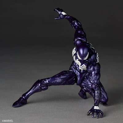 Spider-Man - Symbiote Spider-Man - Amazing Yamaguchi - Revoltech - Purple Ver. (Kaiyodo)ㅤ – Kaiyodo – ActionFigureBrasil — com base expositora