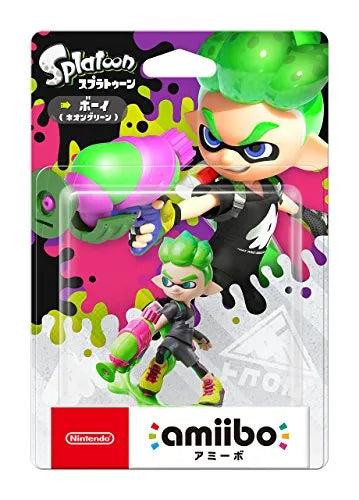 Splatoon 2 - Inkling - Amiibo - Amiibo Splatoon Series - Boy, Neon Green (Nintendo)ㅤ – Nintendo – ActionFigureBrasil — ângulo diferente