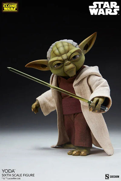 "Star Wars" 1/6 Figure Order of Jedi Yoda (Star Wars: The Clone Wars Edition)ㅤ – Sideshow Collectibles – ActionFigureBrasil — close