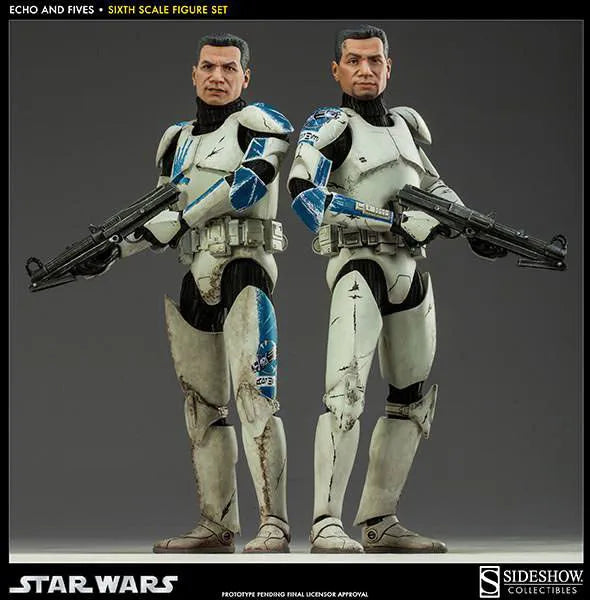 Star Wars 1/6 Scale Figure - Militaries of Star Wars Clone Trooper/ Echo & Fivesㅤ – Sideshow Collectibles – ActionFigureBrasil