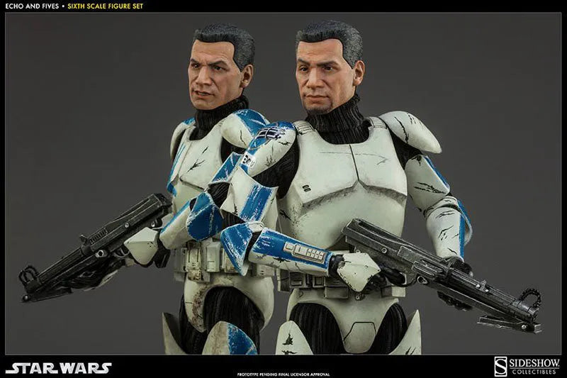 Star Wars 1/6 Scale Figure - Militaries of Star Wars Clone Trooper/ Echo & Fivesㅤ – Sideshow Collectibles – ActionFigureBrasil