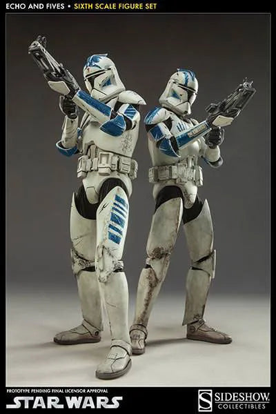 Star Wars 1/6 Scale Figure - Militaries of Star Wars Clone Trooper/ Echo & Fivesㅤ – Sideshow Collectibles – ActionFigureBrasil