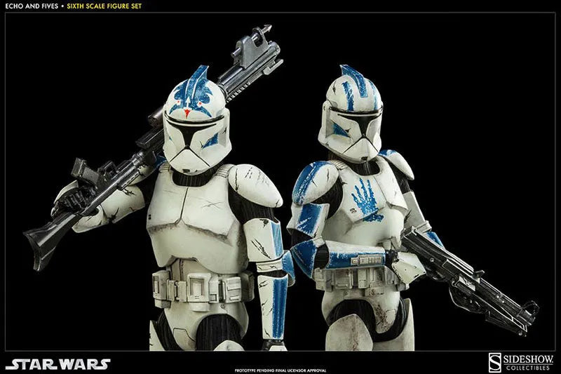 Star Wars 1/6 Scale Figure - Militaries of Star Wars Clone Trooper/ Echo & Fivesㅤ – Sideshow Collectibles – ActionFigureBrasil