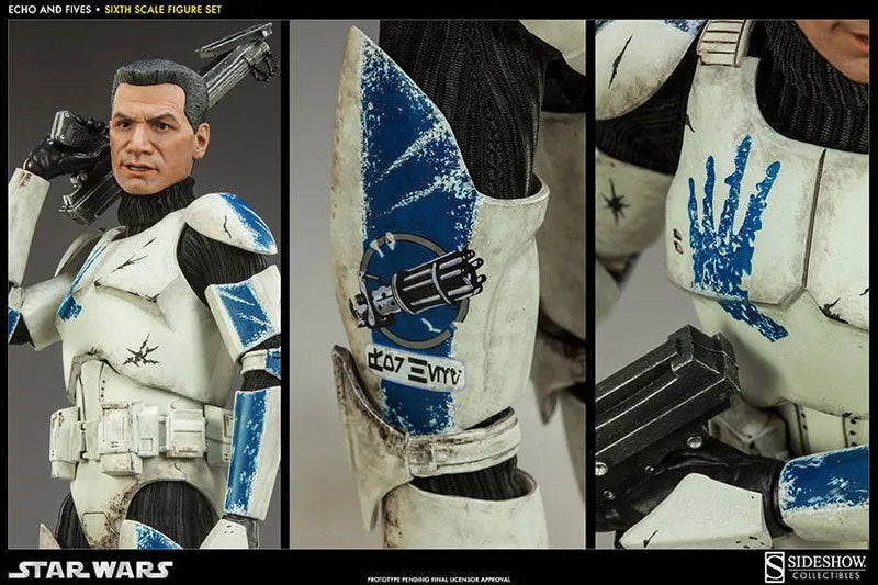 Star Wars 1/6 Scale Figure - Militaries of Star Wars Clone Trooper/ Echo & Fivesㅤ – Sideshow Collectibles – ActionFigureBrasil