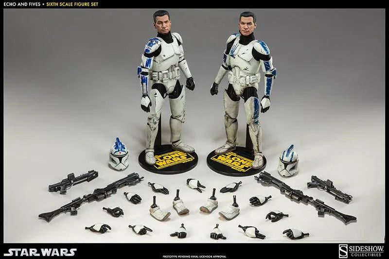 Star Wars 1/6 Scale Figure - Militaries of Star Wars Clone Trooper/ Echo & Fivesㅤ – Sideshow Collectibles – ActionFigureBrasil