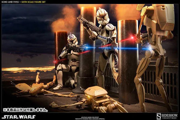 Star Wars 1/6 Scale Figure - Militaries of Star Wars Clone Trooper/ Echo & Fivesㅤ – Sideshow Collectibles – ActionFigureBrasil