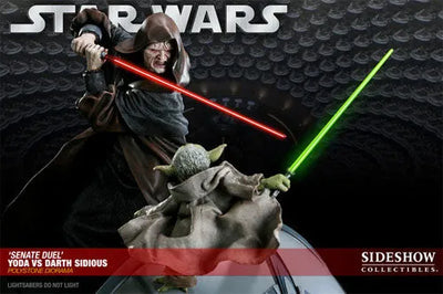 Star Wars VS. Diorama Series - Yoda VS Darth Sidious (Senate Duel)ㅤ – Sideshow Collectibles – ActionFigureBrasil — ambientada