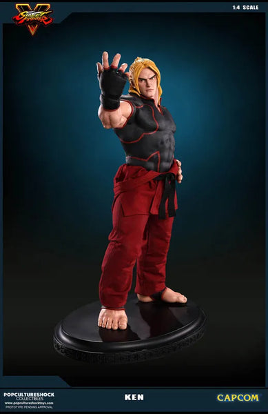 Street Fighter V - Ken Masters 1/4 Statue(Provisional Pre-order)ㅤ – Puella Magi Madoka Magica – ActionFigureBrasil — ângulo diferente