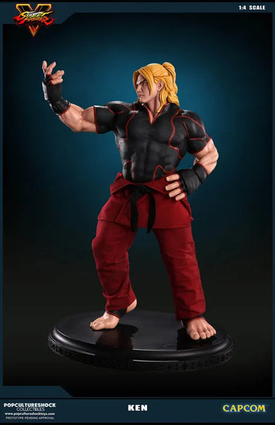Street Fighter V - Ken Masters 1/4 Statue(Provisional Pre-order)ㅤ – Puella Magi Madoka Magica – ActionFigureBrasil — ângulo diferente