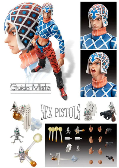 Super Action Statue - JoJo's Bizarre Adventure Part.V #34 Guido Mista and Sex Pistolsㅤ – Medicos Entertainment – ActionFigureBrasil — embalagem