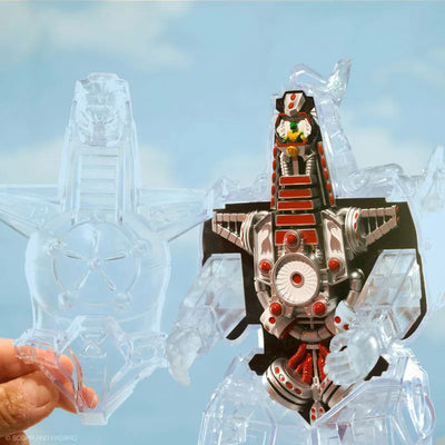 Super Cyborg / Mighty Morphin Power Rangers: Dragonzord Clear verㅤ – Super7 – ActionFigureBrasil — ambientada