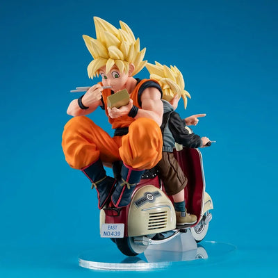 Super Saiyan Son Goku & Super Saiyan Son Gohan on Motorbike – MegaHouse – ActionFigure Brasil — detalhe do produto