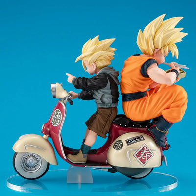 Super Saiyan Son Goku & Super Saiyan Son Gohan on Motorbike – MegaHouse – ActionFigure Brasil — detalhe do produto