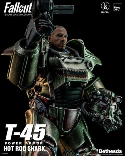 T-45 Hot Rod Shark Power Armor – Threezero – ActionFigure Brasil — close