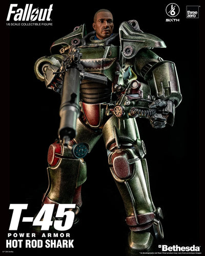 T-45 Hot Rod Shark Power Armor – Threezero – ActionFigure Brasil — ambientada