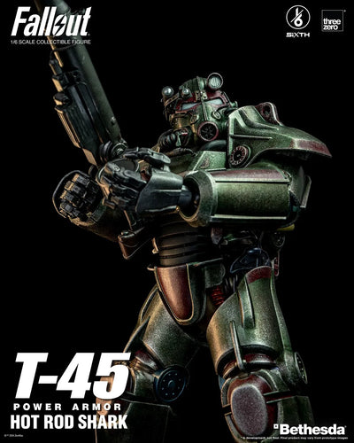 T-45 Hot Rod Shark Power Armor – Threezero – ActionFigure Brasil — ambientada