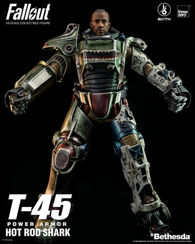 T-45 Hot Rod Shark Power Armor – Threezero – ActionFigure Brasil — close