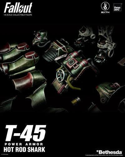 T-45 Hot Rod Shark Power Armor – Threezero – ActionFigure Brasil — acessórios