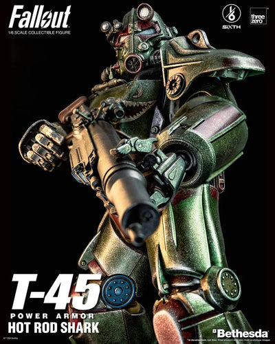 T-45 Hot Rod Shark Power Armor – Threezero – ActionFigure Brasil — detalhe do produto