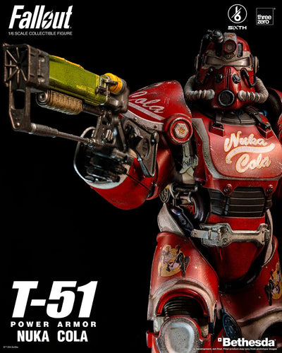 T-51 Nuka Cola Power Armor – Threezero – ActionFigure Brasil — com base expositora