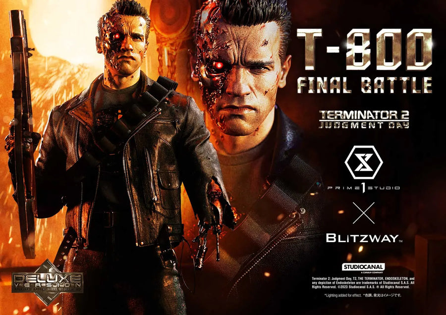 T-800 (Deluxe Bonus Version) Terminator 2: Judgment Day – Prime1Studio – ActionFigure Brasil