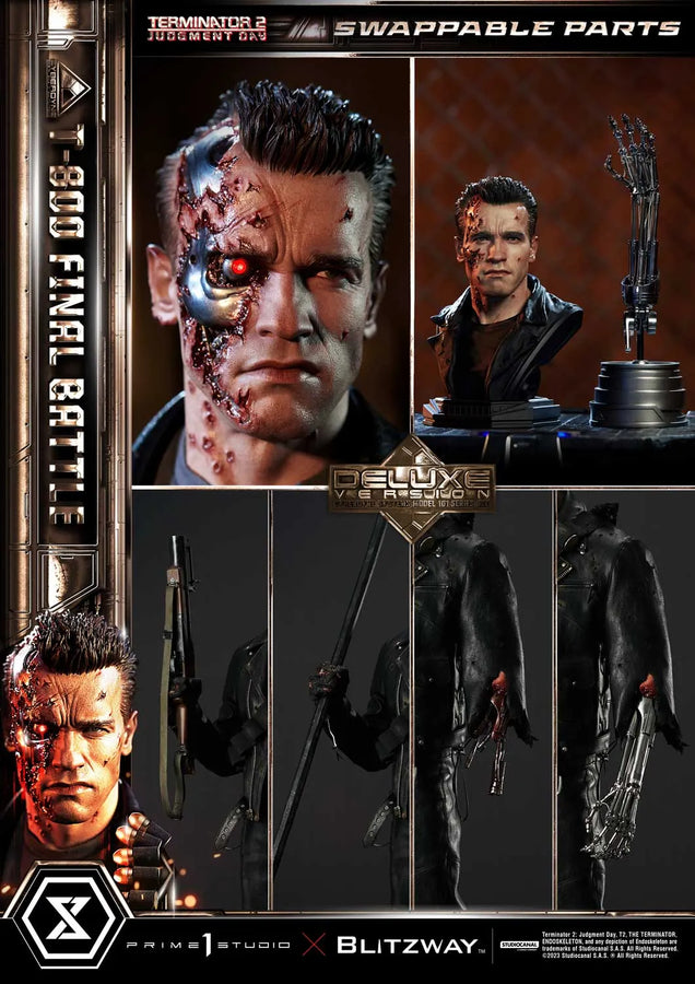 T-800 (Deluxe Bonus Version) Terminator 2: Judgment Day – Prime1Studio – ActionFigure Brasil