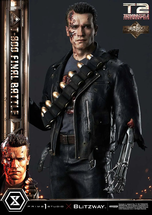 T-800 (Deluxe Bonus Version) Terminator 2: Judgment Day – Prime1Studio – ActionFigure Brasil
