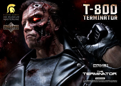 T-800 Terminator (Deluxe Version) - LIMITED EDITION: 200 (Deluxe Version) – Prime 1 Studio – ActionFigure Brasil — com base expositora