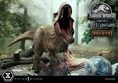 T-Rex & Carnotaurus (Deluxe Version) - LIMITED EDITION: 150 (Deluxe Version) – Prime 1 Studio – ActionFigure Brasil — close