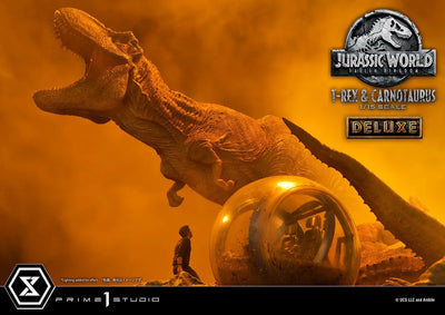 T-Rex & Carnotaurus (Deluxe Version) - LIMITED EDITION: 150 (Deluxe Version) – Prime 1 Studio – ActionFigure Brasil — embalagem