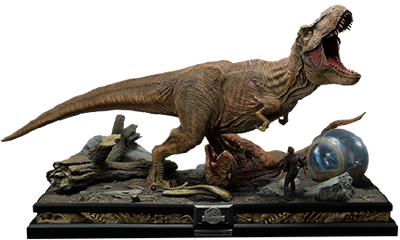 T-Rex & Carnotaurus (Deluxe Version) - LIMITED EDITION: 150 (Deluxe Version) – Prime 1 Studio – ActionFigure Brasil — ambientada
