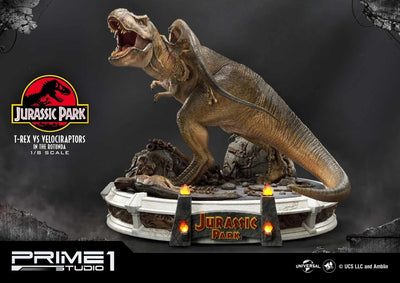 T-REX VS Velociraptors in the Rotunda (Bonus Version) Jurassic Park (Film) – Prime1Studio – ActionFigure Brasil