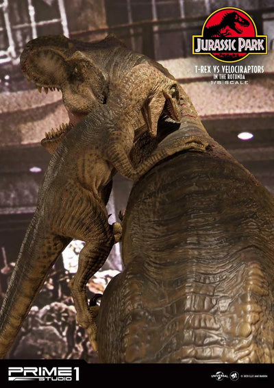 T-REX VS Velociraptors in the Rotunda (Bonus Version) Jurassic Park (Film) – Prime1Studio – ActionFigure Brasil