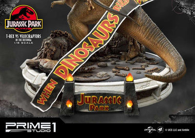 T-REX VS Velociraptors in the Rotunda (Bonus Version) Jurassic Park (Film) – Prime1Studio – ActionFigure Brasil