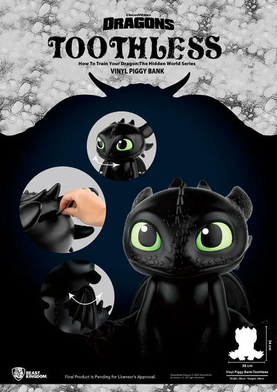 Toothless Vinyl Piggy Bank – Beast Kingdom – ActionFigure Brasil — ângulo diferente
