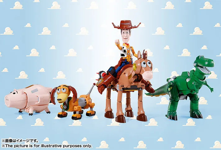 Toy Story - Woody - Bullseye - Rex - Hamm - Slinky Dog - Chogokin - Chogattai Woody Robot Sheriff Star (Bandai)ㅤ – Bandai – ActionFigureBrasil