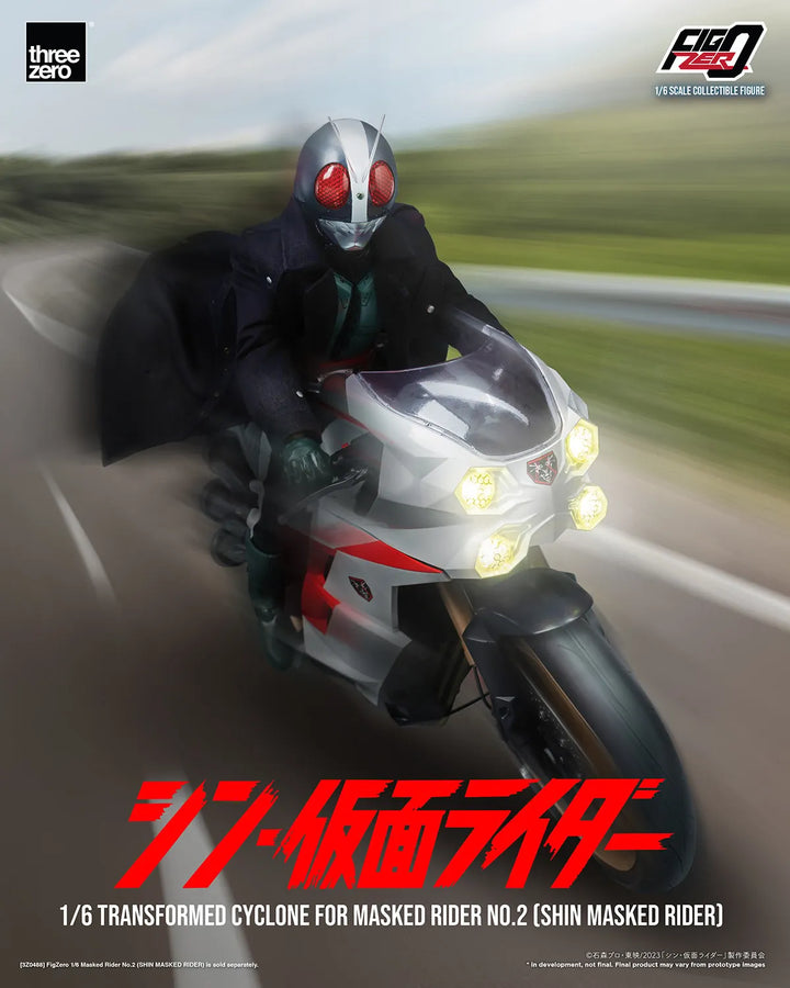 Transformed Cyclone for Masked Rider No. 2 (Shin Masked Rider) (Masked Rider Cyclone No. 2) – Threezero – ActionFigure Brasil