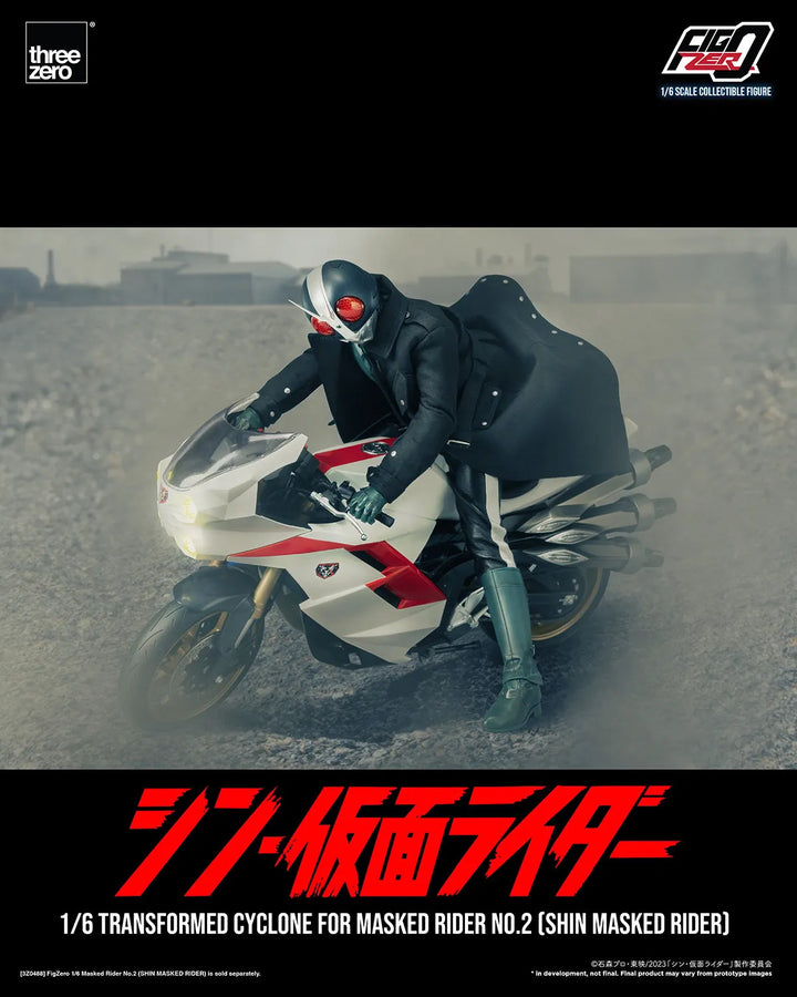 Transformed Cyclone for Masked Rider No. 2 (Shin Masked Rider) (Masked Rider Cyclone No. 2) – Threezero – ActionFigure Brasil