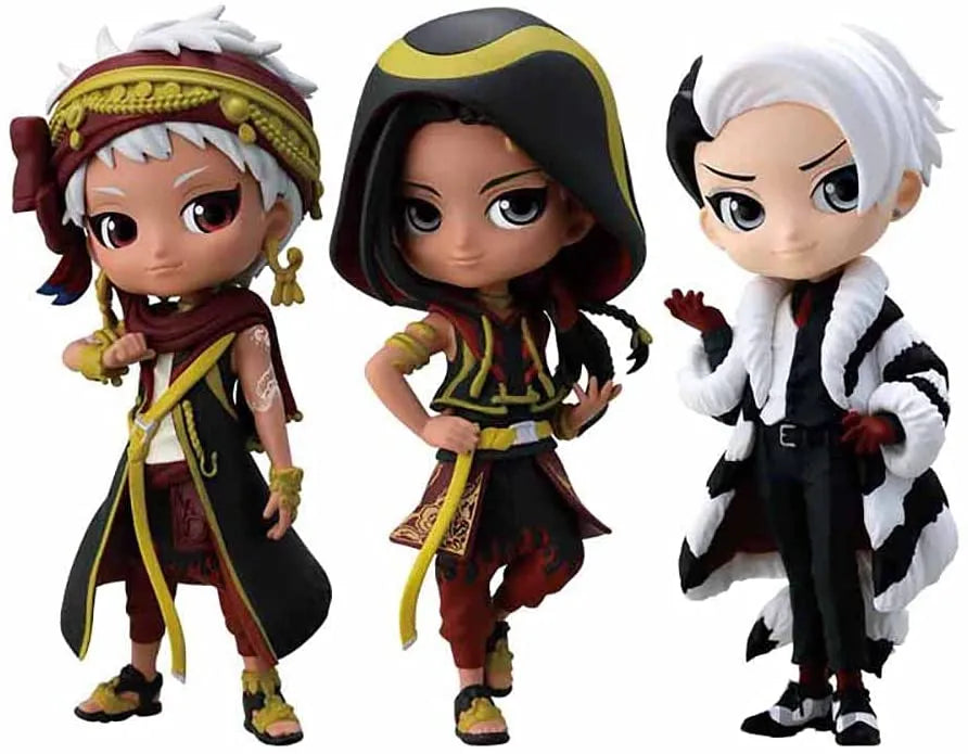 Twisted Wonderland - Kalim Al-Asim - Jamil Viper - Divus Crewel - Disney Twisted Wonderland Q Posket Petit vol.5 - Set of 3 Figures (Bandai Spirits)ㅤ – Bandai Spirits – ActionFigureBrasil
