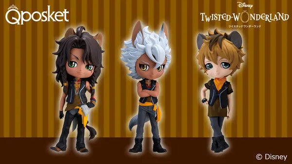 Twisted Wonderland - Leona Kingscholar - Jack Howl - Ruggie Bucchi - Disney Twisted Wonderland Q Posket Petit vol.3 - Set of 3 Figures (Bandai Spirits)ㅤ – Bandai Spirits – ActionFigureBrasil