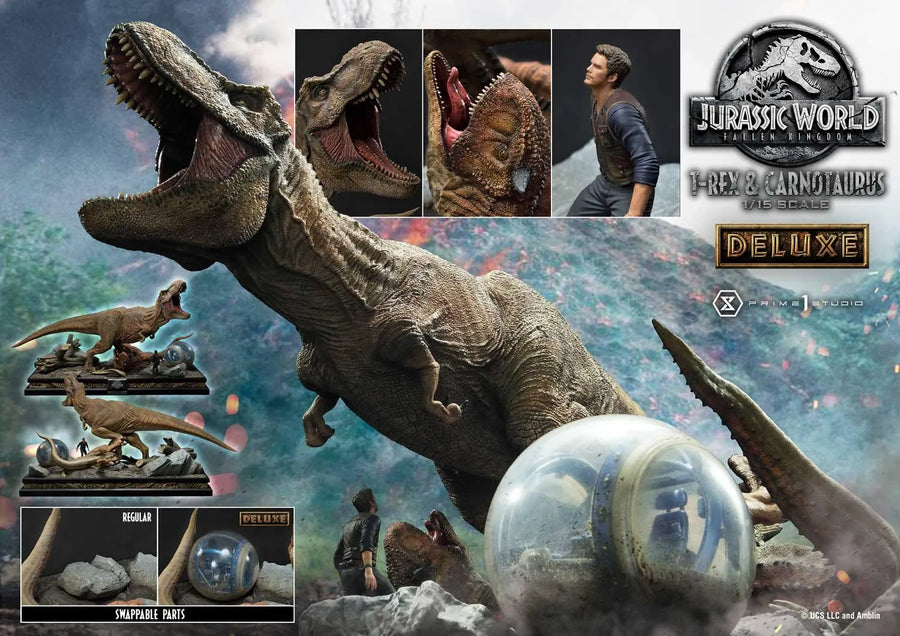 Tyrannosaurus-Rex & Carnotaurus (Deluxe Version) Jurassic World: Fallen Kingdom (Film) – Prime1Studio – ActionFigure Brasil