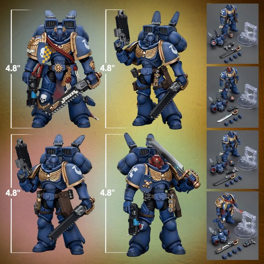 Ultramarines Jump Pack Intercessors with Captain – Joytoy – ActionFigure Brasil