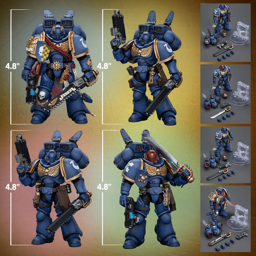 Ultramarines Jump Pack Intercessors with Captain – Joytoy – ActionFigure Brasil