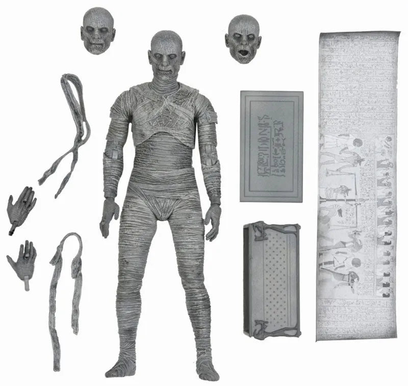 Universal Monsters / The Mummy: Imhotep 7 Inch Action Figure Black & White verㅤ – NECA – ActionFigureBrasil