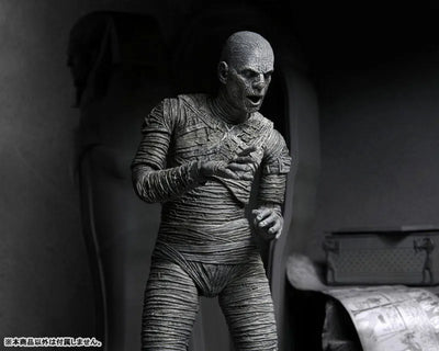 Universal Monsters / The Mummy: Imhotep 7 Inch Action Figure Black & White verㅤ – NECA – ActionFigureBrasil — embalagem