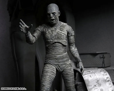 Universal Monsters / The Mummy: Imhotep 7 Inch Action Figure Black & White verㅤ – NECA – ActionFigureBrasil — ambientada
