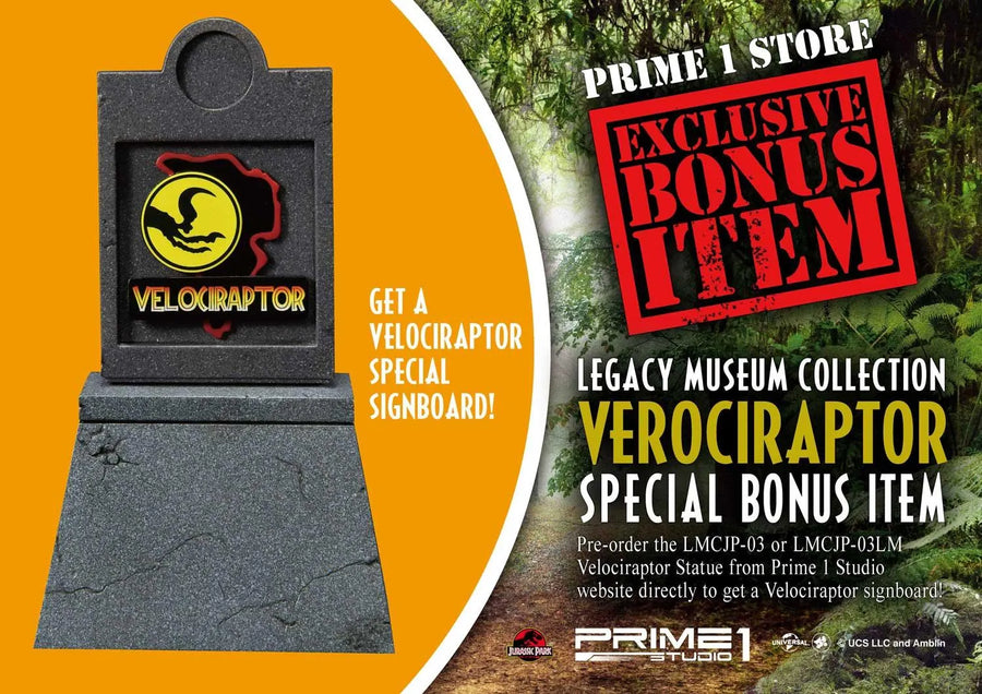 Velociraptor (Bonus Version) Jurassic Park (Film) – Prime1Studio – ActionFigure Brasil