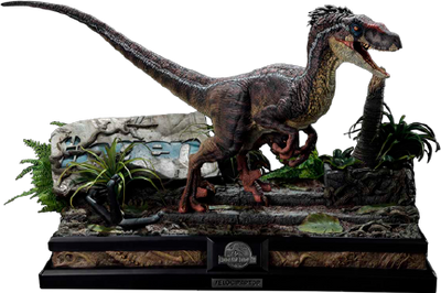 Velociraptor Male Bonus Version - LIMITED EDITION: TBD (Bonus Version) – Prime 1 Studio – ActionFigure Brasil — com base expositora