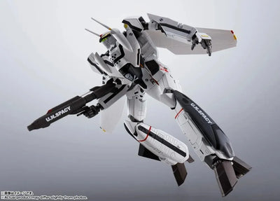 VF-0S Phoenix (Roy Focker Use) + QF-2200D-B Ghost – Tamashii Nations – ActionFigure Brasil — com base expositora